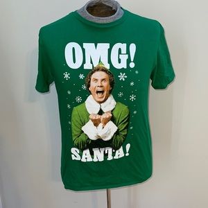 Green Elf OMG Santa Medium Shirt